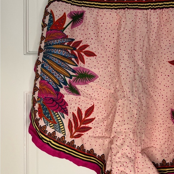 NWT FARM Rio Multicolored Floral Tropical Print Shorts Beaded Tie Detail Pockets - Picture 8 of 12